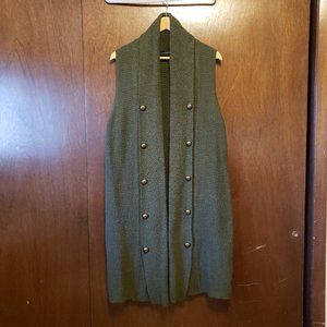 Lane Bryant  sleeveless olive green duster cardigan